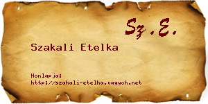 Szakali Etelka névjegykártya